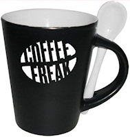 Ceramic Mugs: 13oz White Two Tone Spooner Mugs
